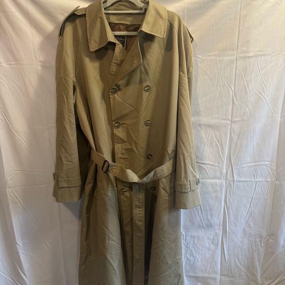 Christian Dior Monsieur Double Breasted Trench Coat Removable Wool Liner 46L